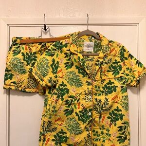Printfresh Yellow and Green Botanical Pajama Set